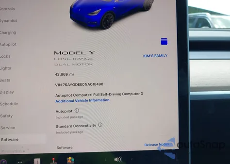 2022 Tesla Model Y Long Range Dual Motor All-Wheel Drive из США, поврежденный, VIN 7SAYGDEE0NA018498